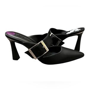 DKNY Pointed Toe Mule Kitten Heels Womens 7 Black